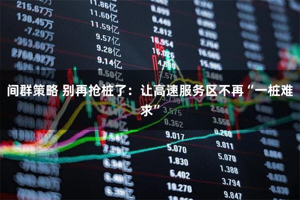 间群策略 别再抢桩了：让高速服务区不再“一桩难求”